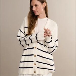 Jenni Kayne Cream and Black Striped Cardigan